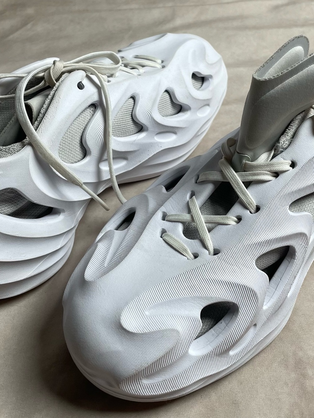 adidas White Sculpted Foam-Style Sneakers
